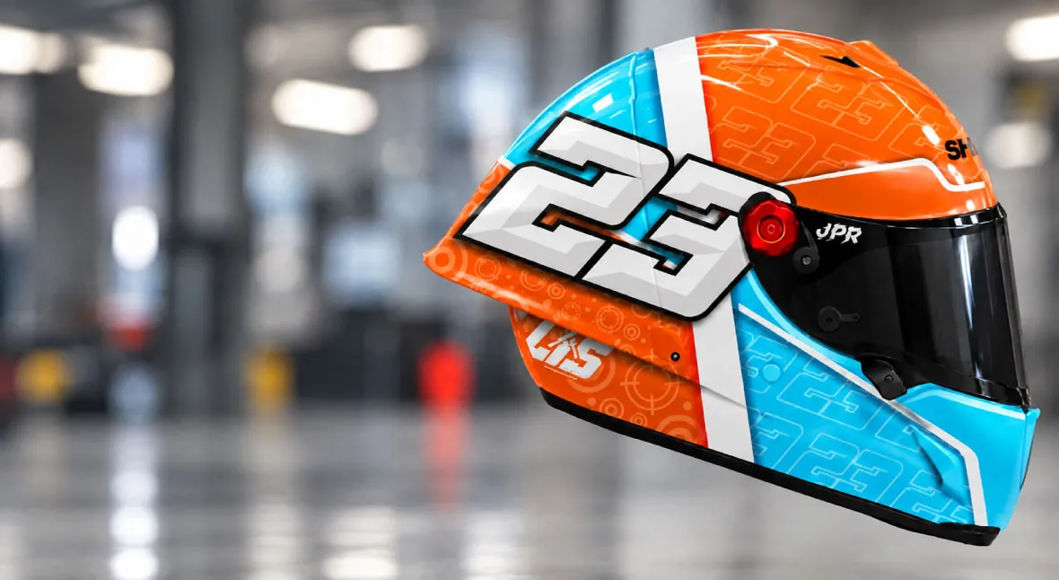 Bespoke race helmet livery design