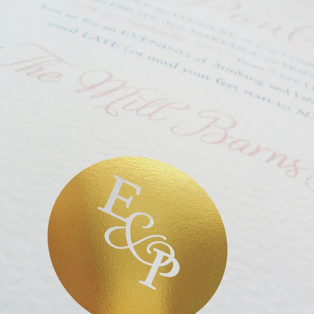 Invitation gold foil printing