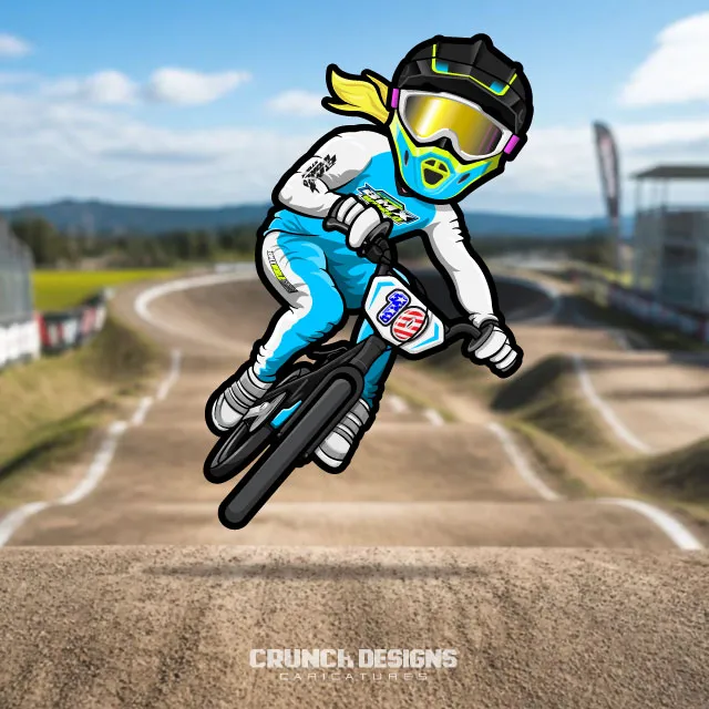 Bespoke BMX racing caricature
