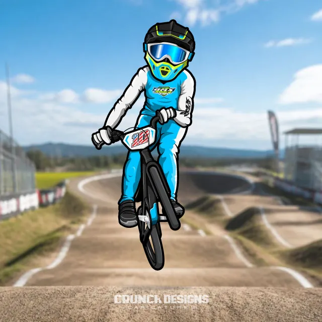 Bespoke BMX racing caricature