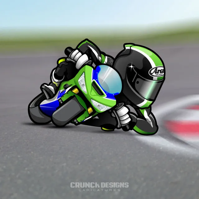 Bespoke Kawasaki ZX6 caricature