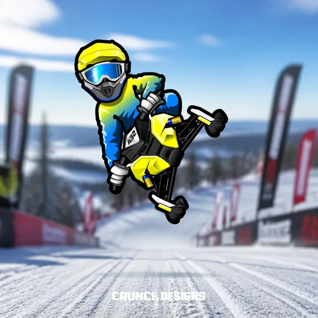 Bespoke ski mobile caricature