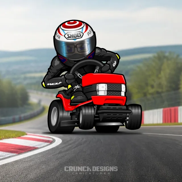 Bespoke tractor racing caricature