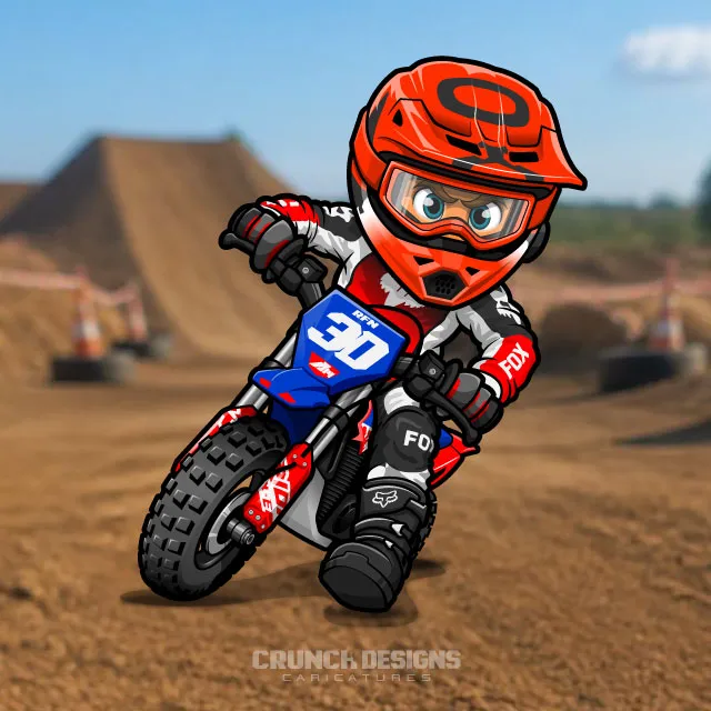 Bespoke Yamaha motoX bike caricature