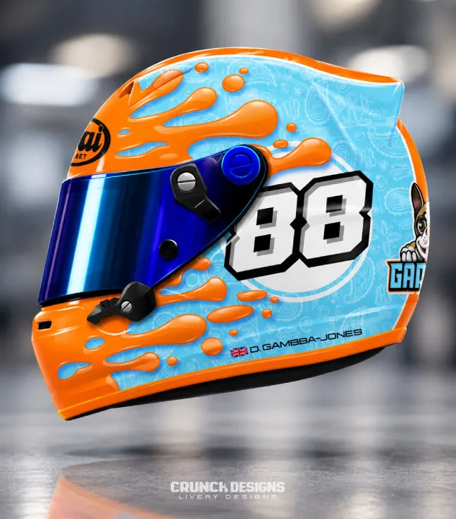 Custom arai sk6 race helmet design