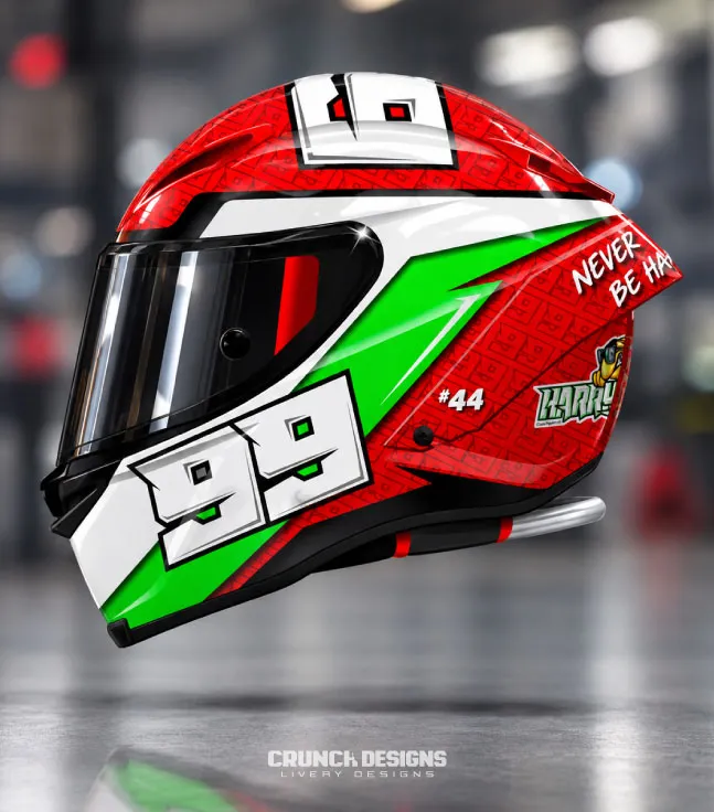 Custom shark race helmet design
