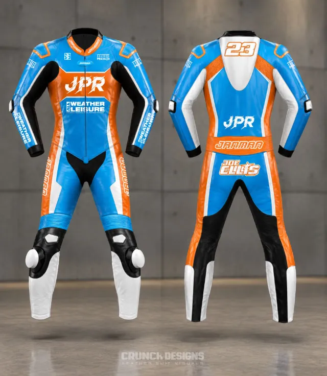 Custom Kawasaki race motorcycle leather suit design