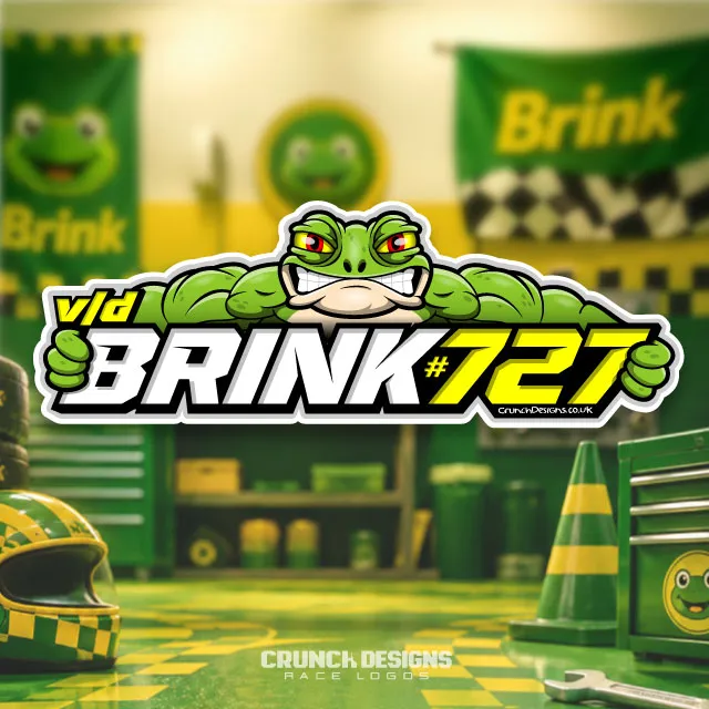 Bespoke race logo with frog caricature