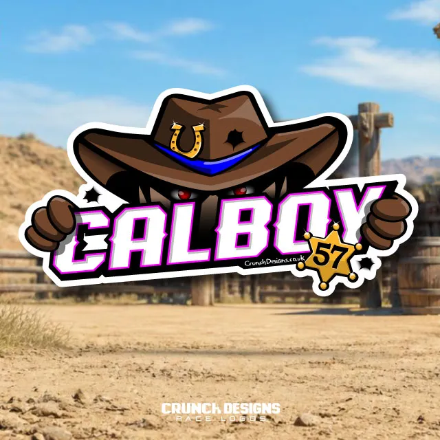 Bespoke race logo with cowboy caricature