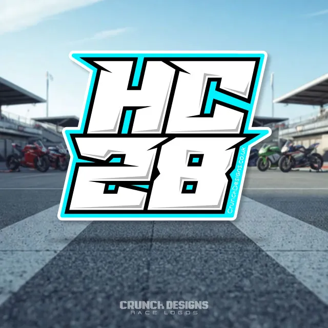 Bespoke race logo with name and number