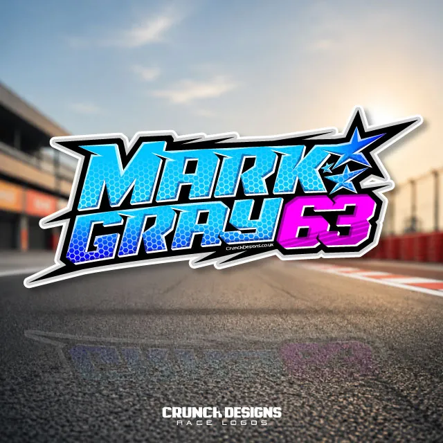 Bespoke race logo with sporty name and number