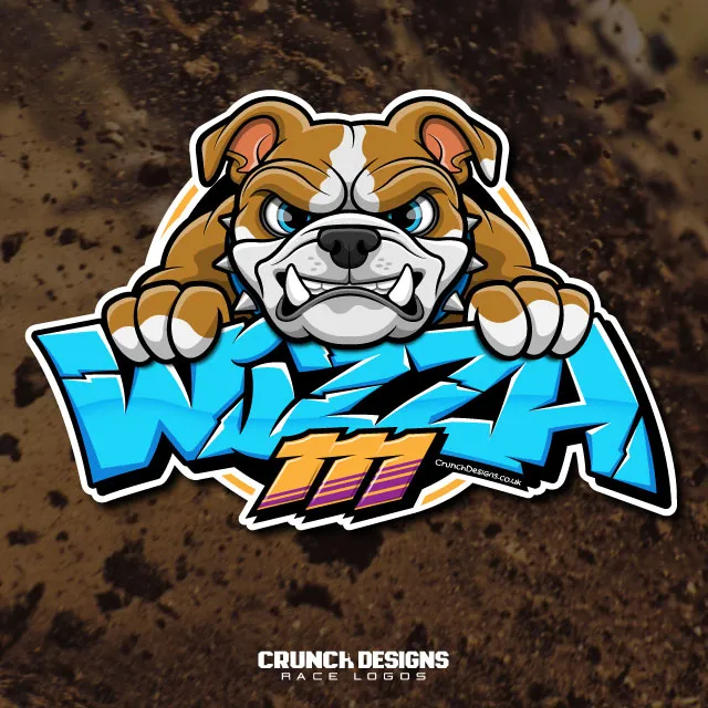 Bespoke race logo with angry bull dog caricature