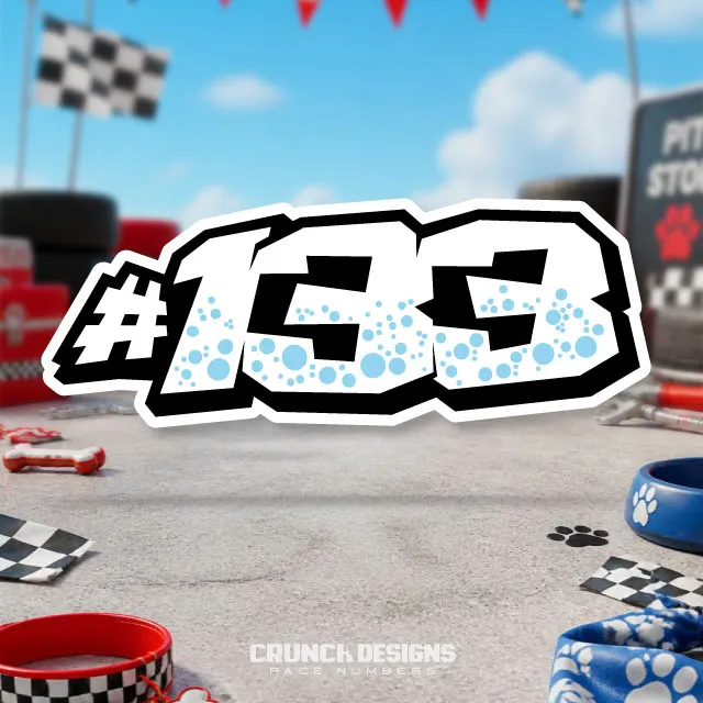 Custom motorsport 133 race number design