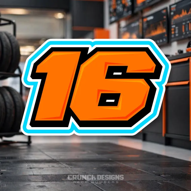 Custom motorsport 16 race number design