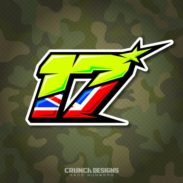 Custom motorsport 17 race number design