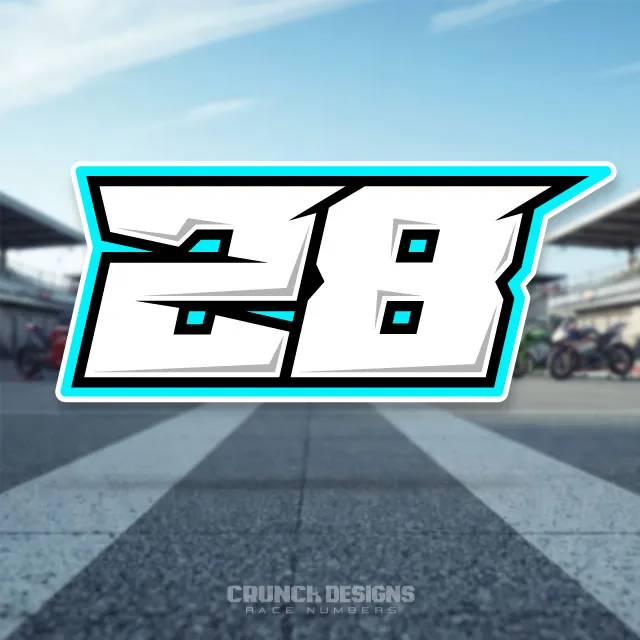 Custom motorsport 28 race number design