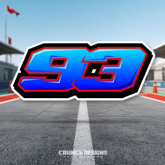 Custom motorsport 93 race number design