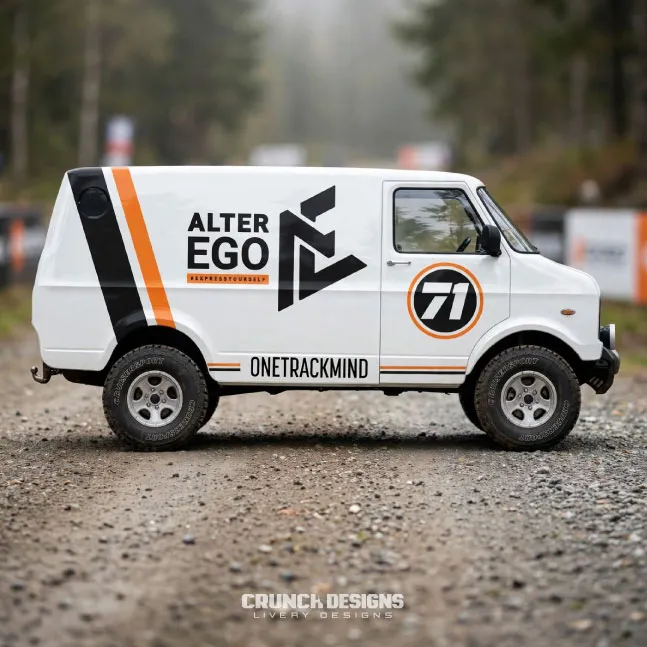 Bespoke Bedford race team van livery design