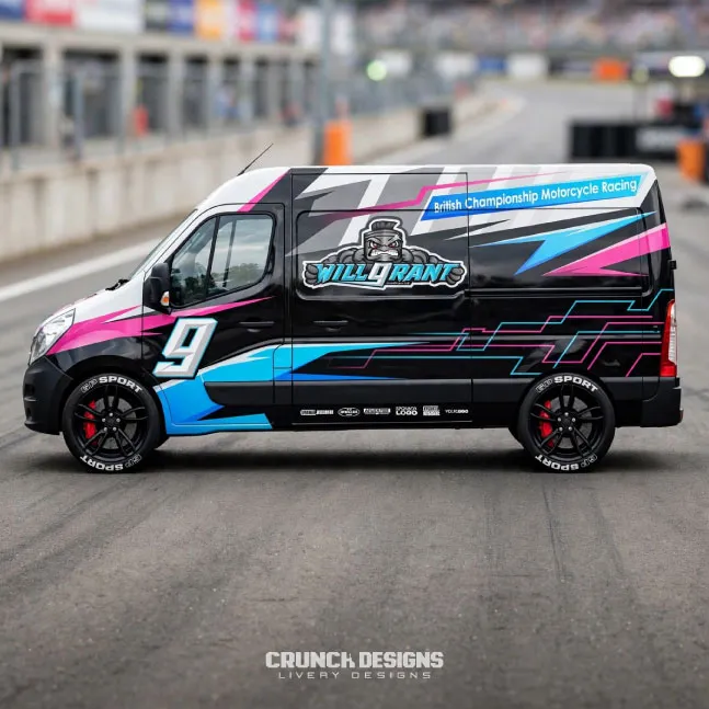 Custom Vauxhall race team van livery design