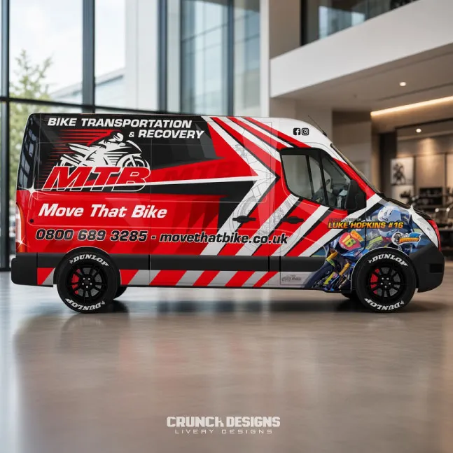 Bespoke Vauxhall race team van livery design
