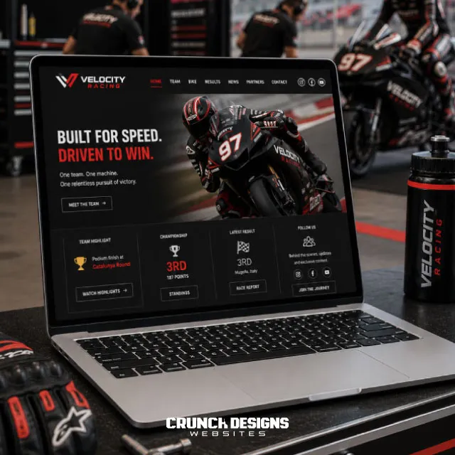 Motorcycle racing team website design