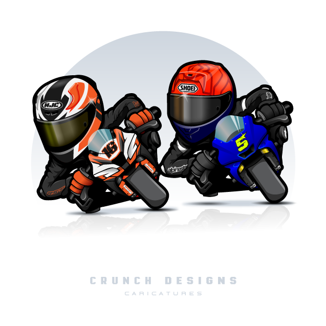 Race Motorcycle Caricatures 3